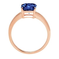 18-karatni prsten od ružičastog zlata s imitacijom prozirnog dijamanta asssher Cut 2-karatni Asssher 4