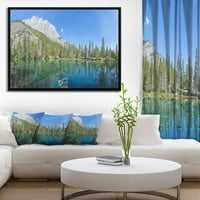 Umjetnički dizajn jezero Grassi Canmore, Alberta, Kanada krajolik na uokvirenom platnu. širok V. visok