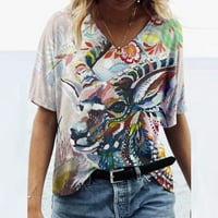 Ženska ležerna majica s printom, slatke majice sa životinjskim dizajnom, prevelike majice, bluze za mame, Modni