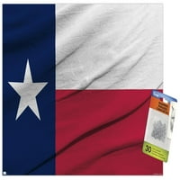 Plakat zastave Teksasa na zidu s gumbima, 14.725 22.375