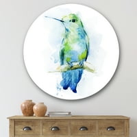 DesignArt 'colibri ptica na grani' Tradicionalni krug metal zidne umjetnosti - disk od 36