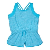 Atletic Works Girls Heathered Racerback Active Romper, veličine 4- & Plus