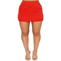 Ženske čvrste patentne zatvarače Visoki struk Mikro suknje čipka Trim Flounce Bodycon suknja Summer Summer Slim
