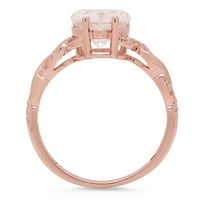 2. dijamantni prsten od sintetičkog moissanita u obliku srca od ružičastog zlata od 14 karata s umetcima od 10