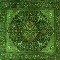 Tradicionalne prostirke za unutarnje prostore s pravokutnim medaljonom u zelenoj boji, 7 '9'