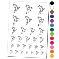 Vodootporni privremeni set tetovaža Origami papirna ptica lažna kolekcija umjetnosti tijela-narančasta