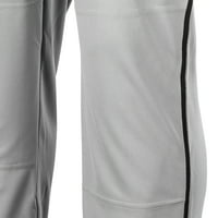 Bejzbolske hlače s otvorenim dnom s pletenicom, srednje veličine za odrasle, sive s crnom pletenicom