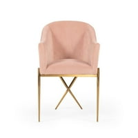 Glamurozni ružičasti baršunasti set stolica s naglaskom u modernom stilu