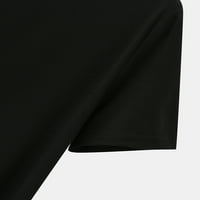 Ženske majice s okruglim vratom Ženska bluza Ležerne košulje s printom kratkih rukava ljetna Crna 2 inča