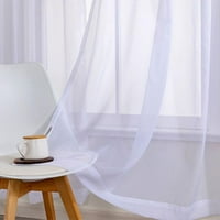 Bijele čiste zavjese za dnevne sobe ploče za spavaće sobe Postavite džep za šipku prozirne zavjese za spavaću