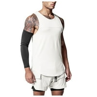 Muški ljetni casual modni prilagođeni sportski prsluk, brzosušeća i prozračna majica bez rukava s okruglim vratom,