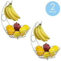 Kućne osnove za sakupljanje voća sa zdjelom voća sa stablom banane, satenskim kromom