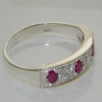 18K bijelo zlato Cubiczirconia i Ruby ženski prsten za pojas - Veličine do dostupne