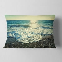 Dizajnirati dramatične plave valove na plaži - jastuk za bacanje morske obale - 12x20