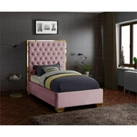 Namještaj Meridian Lana ružičasti baršunasti bračni krevet