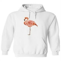 Nadrealna flamingo i ruža hoodie žene -imaga s zatvaračem, žensko veliko