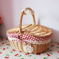 Vintage košara za piknik na otvorenom prazne limenke za kruh košara za spremanje košara za sendviče od pletenog