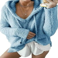 Colisha Žene labave košulje s kapuljačom casual vuče pulover nejasan plišani vrhovi lagani