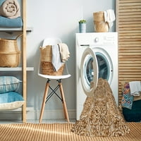 Ahgly Company stroj za pranje za pranje zatvorenog okruglih prostirki s smeđim zlatnim prostirkama, 6 'krug
