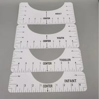 Najnoviji alat za poravnanje vladara za ravnalo majice, majica za šivanje ravnala do središnjeg dizajna za odrasle