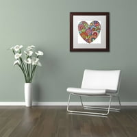 Zaštitni znak likovna umjetnost Cvjetno srce Canvas Art by Hello Angel, White Matte, Wood Frame