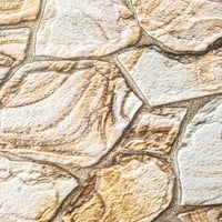 3D zidni paneli Dundee Deco - PVC-ploče boje bjelokosti od smeđeg kamena Fau Stone za domaće dekor zidova, Dnevnog