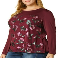 Jedinstveni prijedlozi Ženske majice s okruglim vratom velike veličine u prozirnoj mrežici s cvjetnim printom