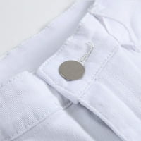 Muške kratke hlače s patentnim zatvaračem elastične pripijene casual traper kratke hlače poderane Muške hlače