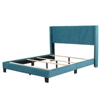 Moderni krevet veličine Number-Number s baršunastim presvlakama s uzglavljem za spavaću sobu, drvena Letva, nije
