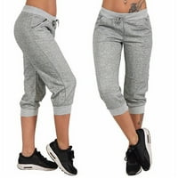 Patlollav Womens Yoga screcord moda Capris casual ošišane hlače za noge