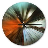 Dizajnerski metalni zidni sat smeđa boja fokusa