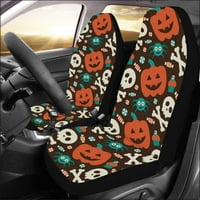 Set pokrivača za autosjedalice Halloween bundeva lubanja šišmiša Univerzalno automatska prednja sjedala Zaštitnik