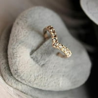 Ženski prstenovi, jedinstveni dizajn, prsten u obliku rhinestona u obliku prstena na ružičastom prstu, nježni