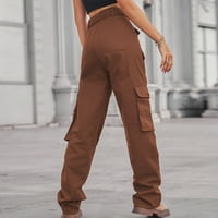Rasprodaja Casual ravne traper teretne hlače Ženske jednobojne hipi punk hlače ulična odjeća za trčanje labavi