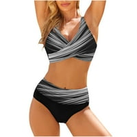 Ženski kupaći kostim bikini s printom Plus size jednodijelni kupaći kostim s grudnjakom siva Odjeća Za plažu