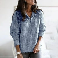 Ženski modni džemperi za žene Plus size jesen / zima casual labavi puloveri dugih rukava s dugim rukavima Pleteni