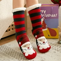 Čarape s božićnim pamučnim printom, debele kompresijske čarape za tepihe za žene