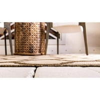 Jedinstveni Marokanski tepih za unutarnju i vanjsku upotrebu bež i smeđe bež 3' 3 5' 1 pravokutni geometrijski