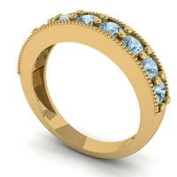 1. dijamant okruglog reza s imitacijom plavog dijamanta u žutom zlatu 14k $ 5.75