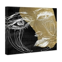 Wynwood Studio Abstract Wall Art Canvas ispisuje teksture Gold Dream Face - Crno, zlato