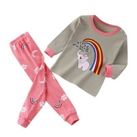 Kali_store dječje odjeće za dječake mališana dječaka zima dugi rukavi Tops hlače odjeća odjeća set ružičasta,