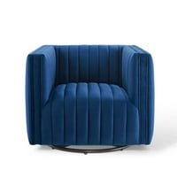 Rotirajuća baršunasta stolica u mornarsko plavoj boji