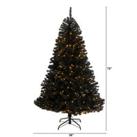 Gotovo prirodni čist prelitni vođeni crno ukrašeno jelsko božićno drvce, sa savjetima 6 '