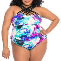 Ženski jednodijelni kupaći kostim s naramenicama velike veličine